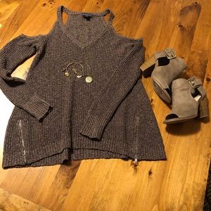 American Eagle “cold-shoulder” Knit Sweater
